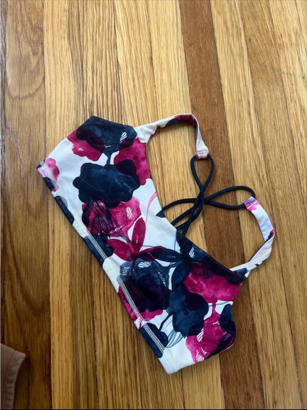 lululemon athletica Floral Pink & Black Sports Bra